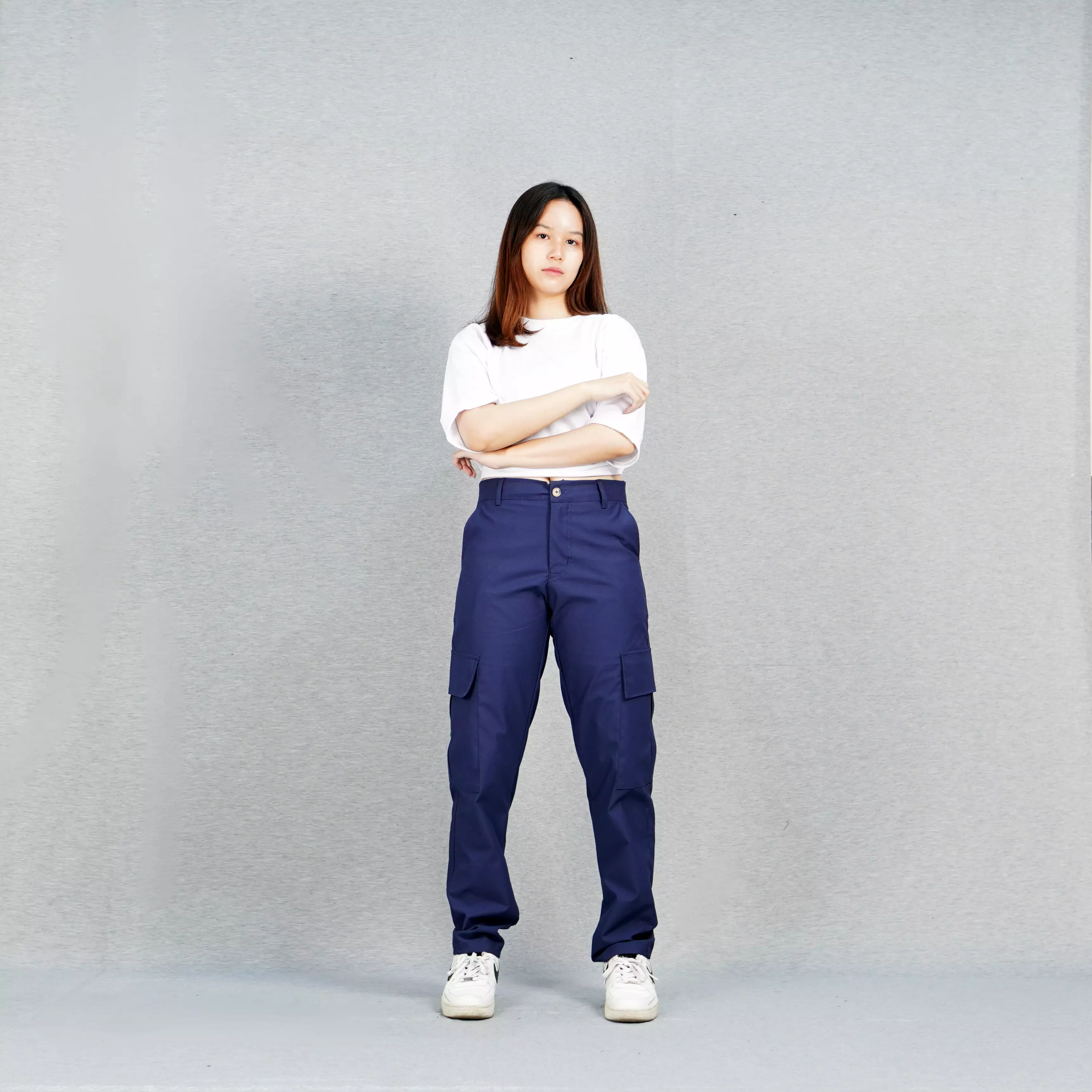  RAYSA Celana Panjang Cargo Celana Cargo Wanita Celana Wanita Celana Kargo - NAVY