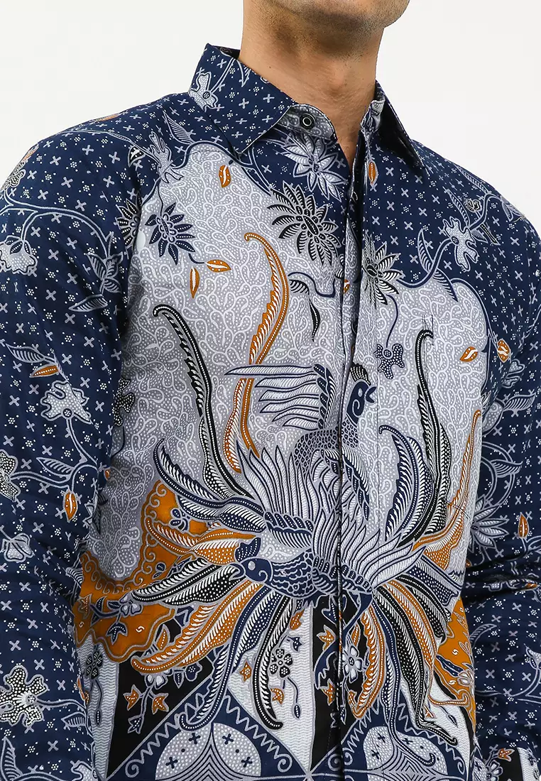 Laksha Kemeja Batik Exclusive Premium Pria Casual Modern Lengan Panjang