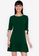 ZALORA BASICS green Tie Sleeve Mini Dress 06486AA011D19FGS_1
