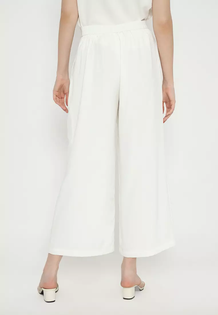 Plain Cullotes White Arlette By Brilliant Girl Warna White