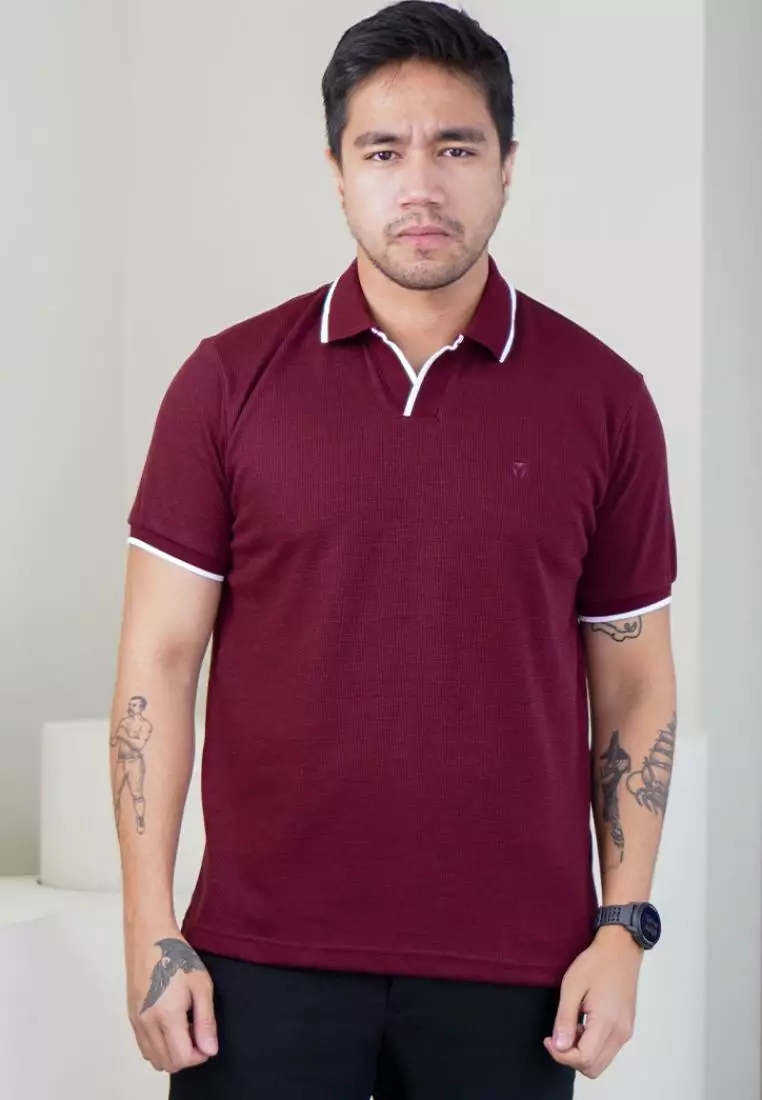 MATSUDA Kaos Polo Pria Waffel Kerah Otsuki