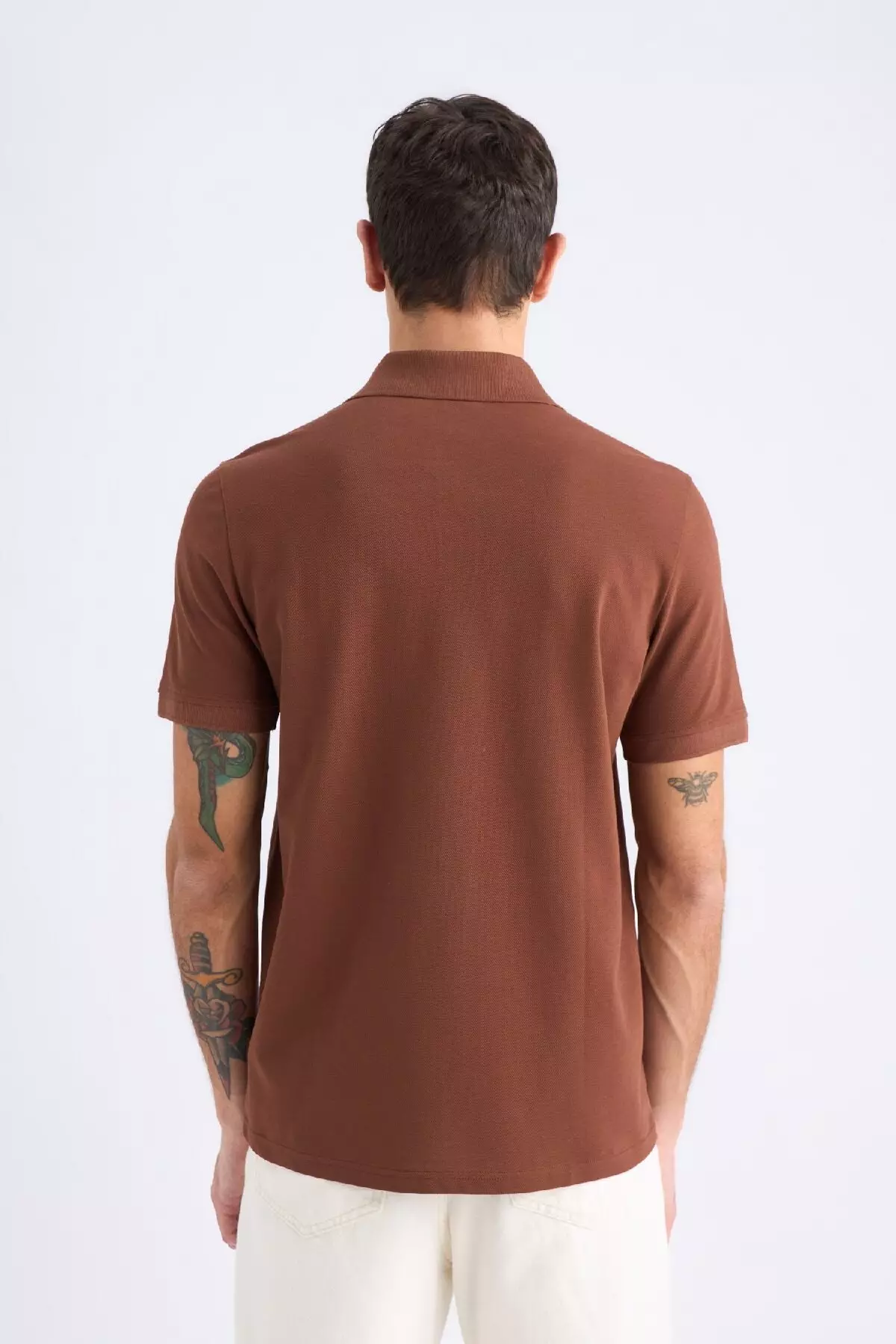 100% Cotton Regular Fit Short Sleeve Basic Plain Pique Fabric Polo T-Shirt C1293Ax25Sp