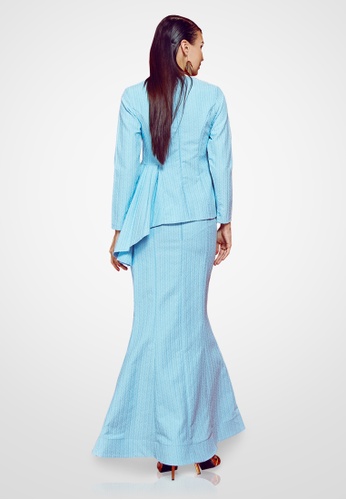 Buy Farraly Aishah Kurung from FARRALY in Blue at Zalora
