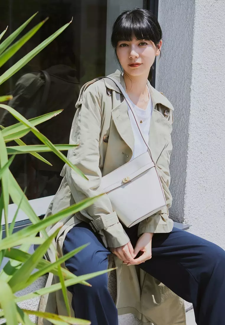 Larisa Leather Bucket Bag -  Snow White