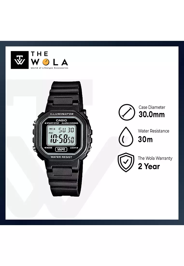 Kids Digital Watch LA20WH-1A Black Resin Band Watch for kids