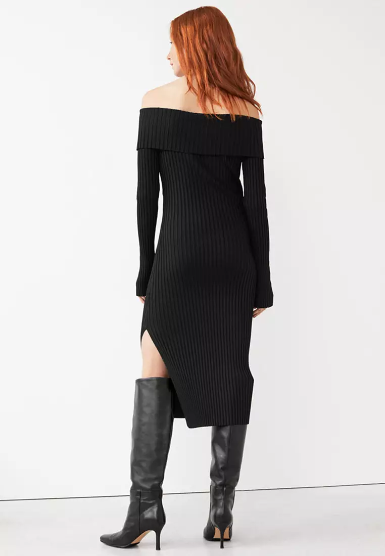 Layered Ribbed Midi Dress