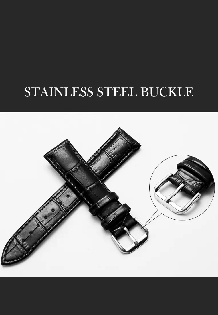 Tali Jam  Watch Hitam Strap Tali Kulit Wanita Buram Leather Strap 12mm Jam Tangan Kulit