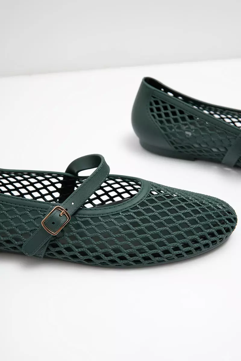 Sofia Mashea Mesh Mary Jane Jelly Army