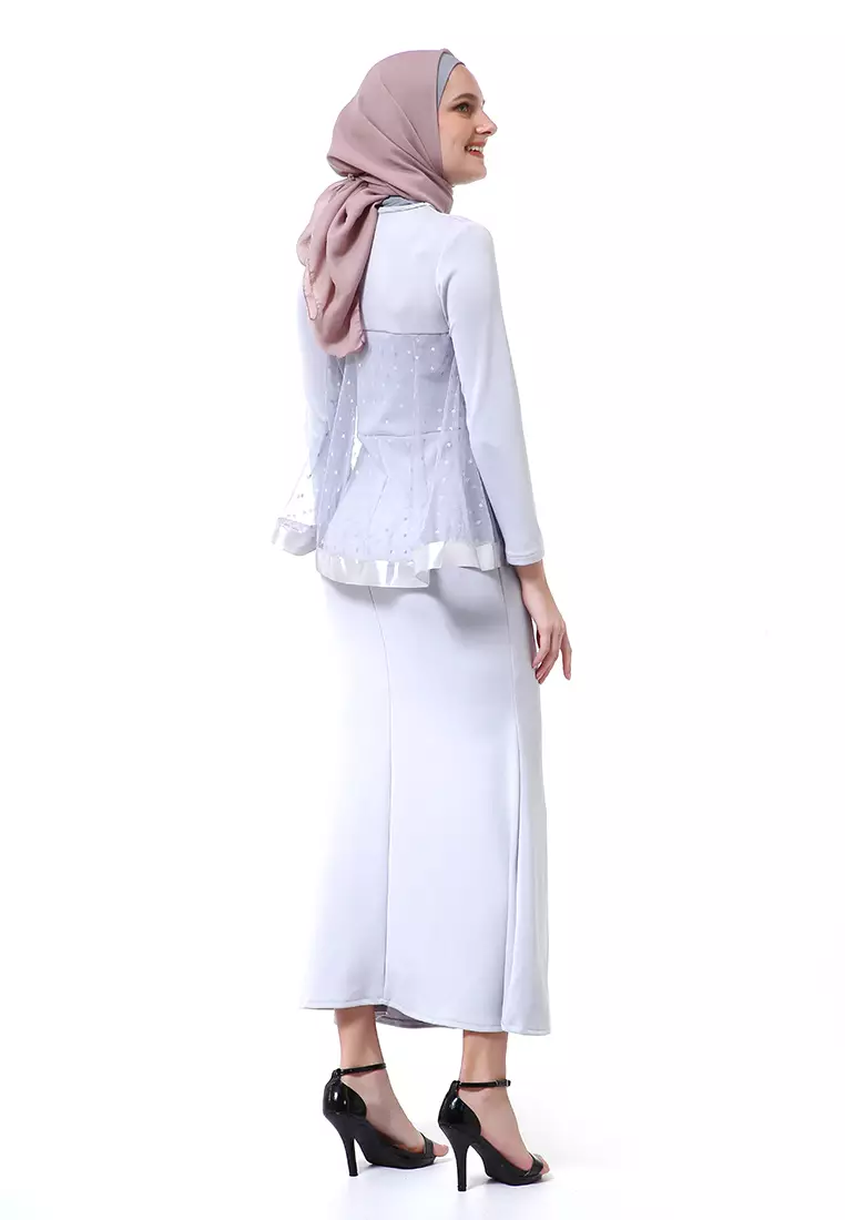 Gaun Model Duyung Fashion Muslimah Atasan Wanita Long Stlye Premium High Quality - Abu