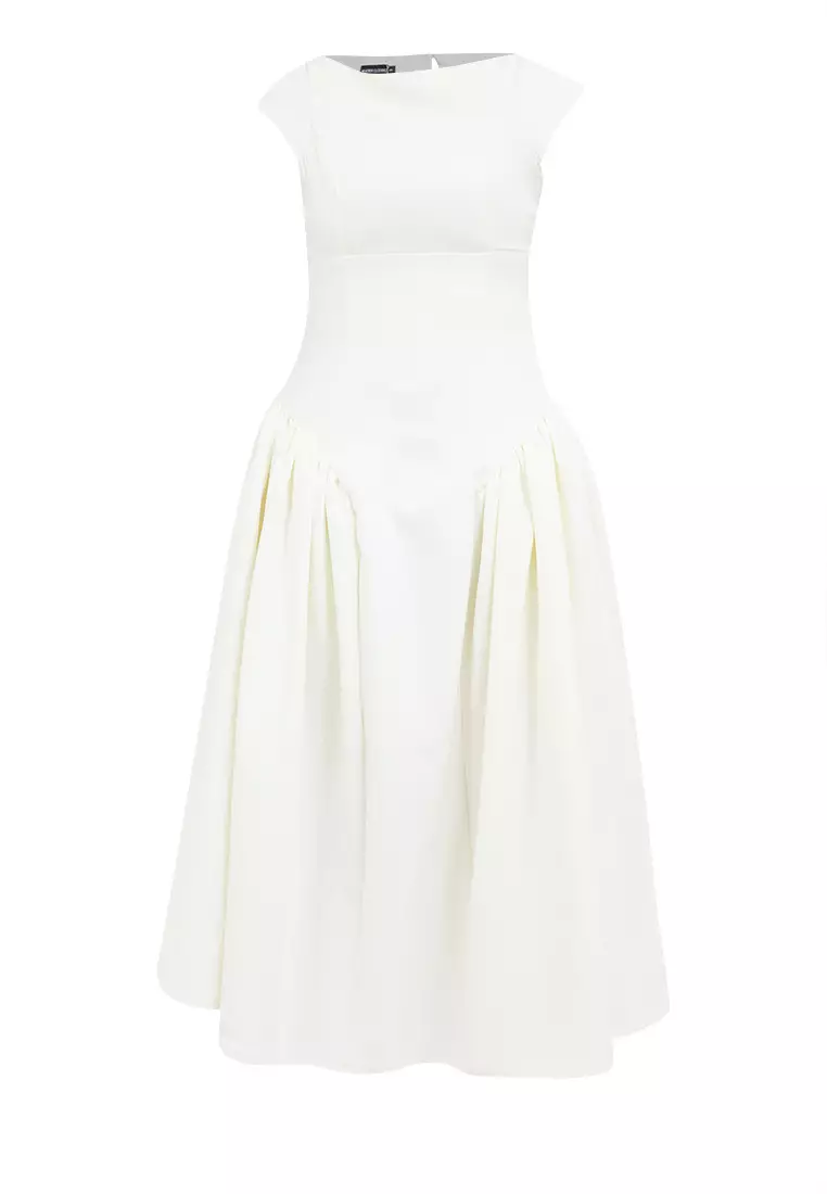 Alba Cap-sleeve Midi Dress