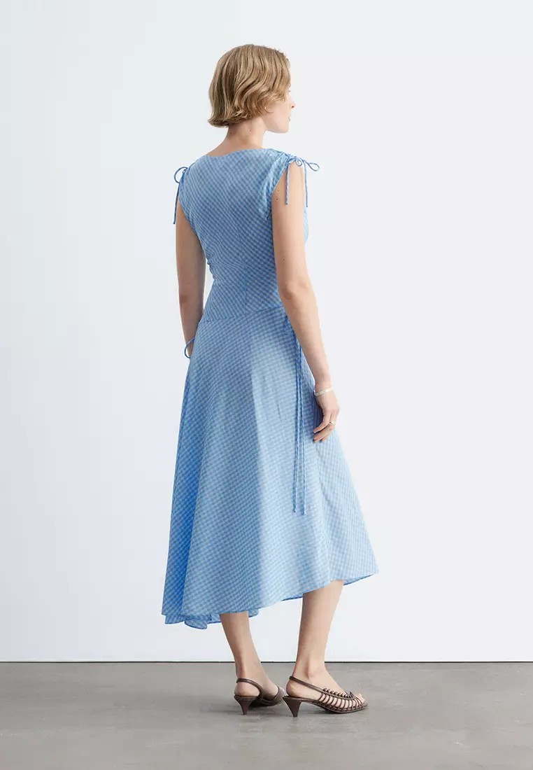 Asymmetric Draped Midi Dress