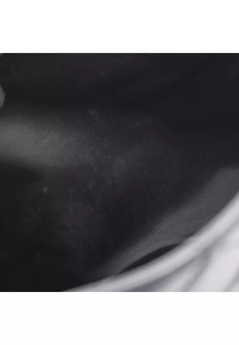 Pre-Loved Chanel matelasse grand shopping GST chain shoulder bag chain tote bag Caviar skin black silver hardware