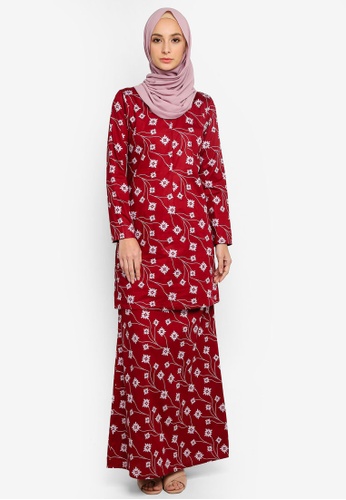 Kurung Moden Exclusive Berpoket from Azka Collection in Red