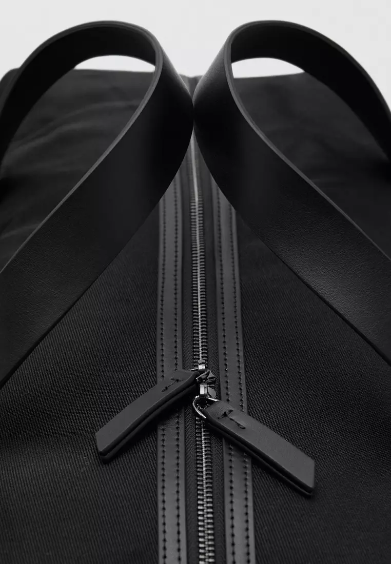 Combined Leather Bowling Duffle Bag