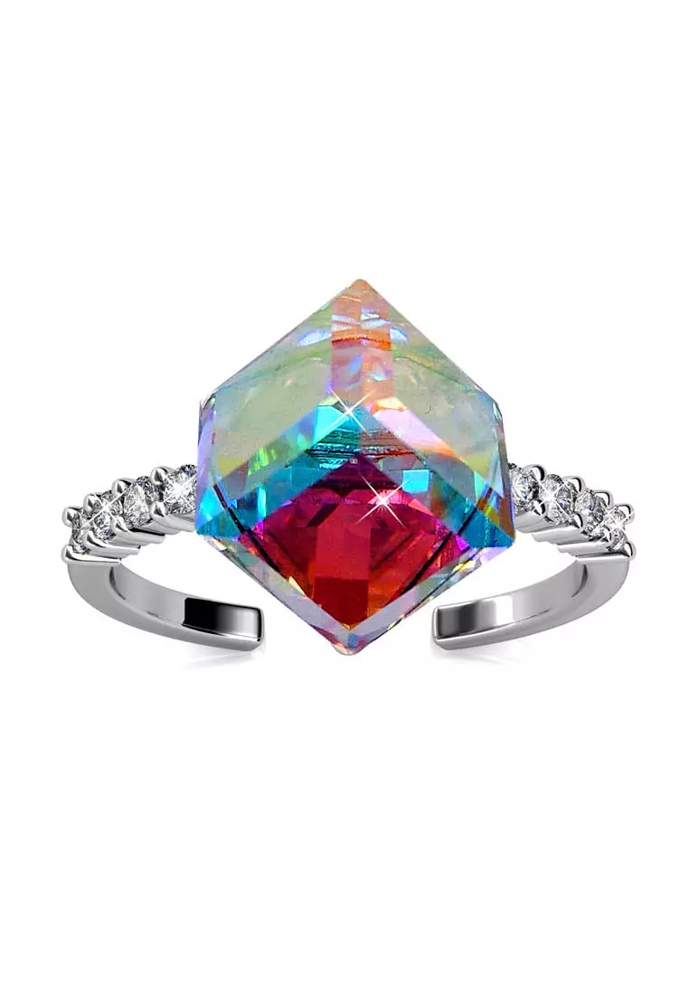 Cube Ring AB WG - Cincin Crystal by Her Jewellery