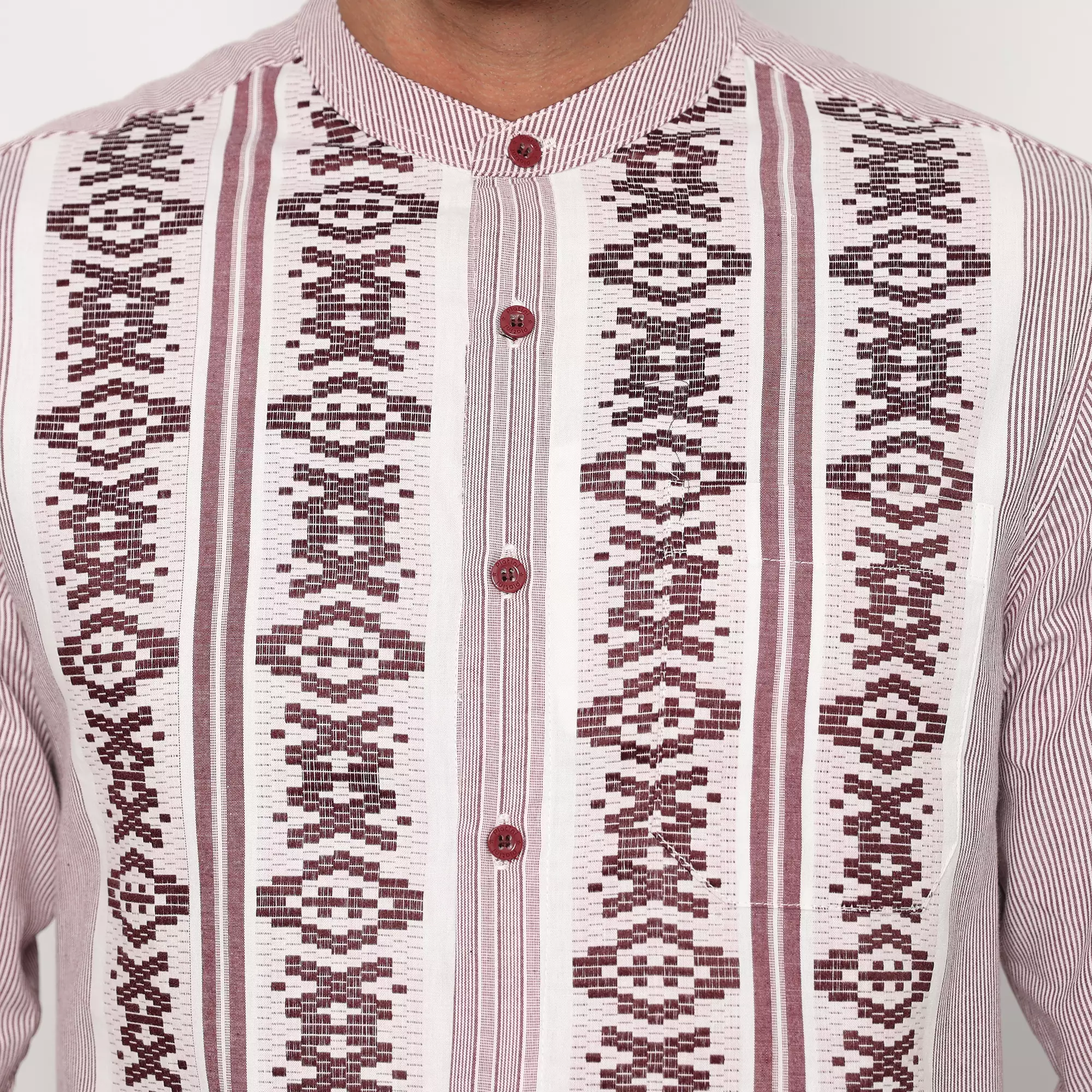 Platini Kemeja Koko Pria Lengan Panjang Katun Maroon 961165