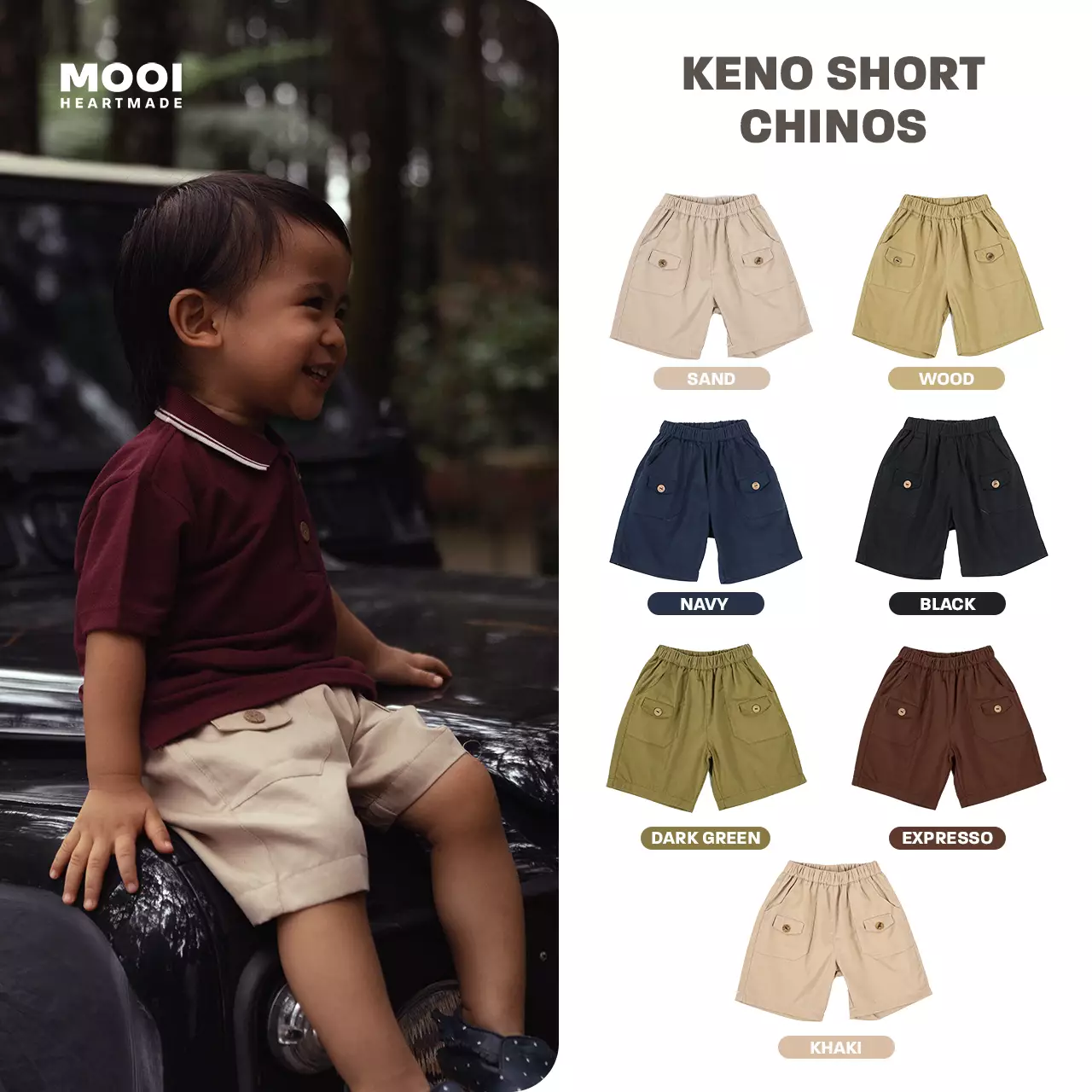 Mooi Celana Pendek Keno Short Chinos - Khaki