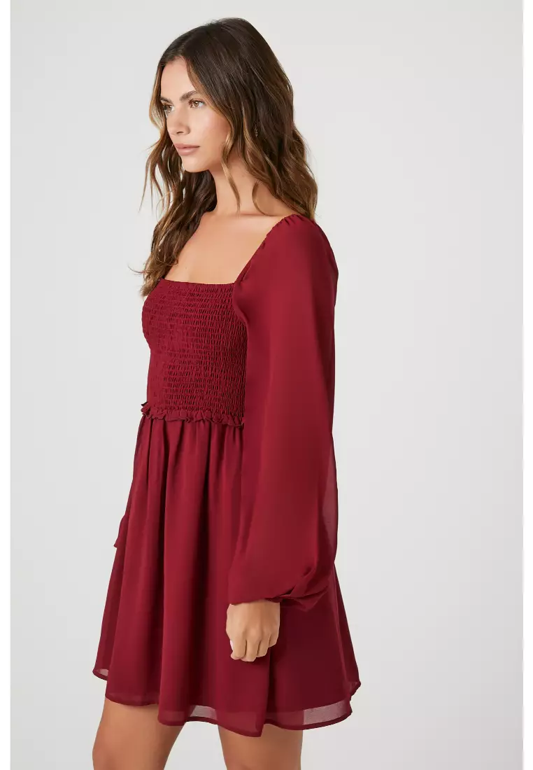 Pleated chiffon dress forever 21 discount