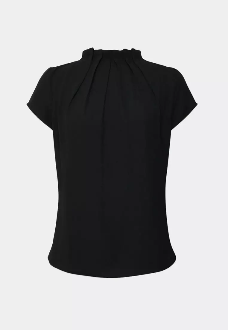 Olivia Pleated High Neck Top