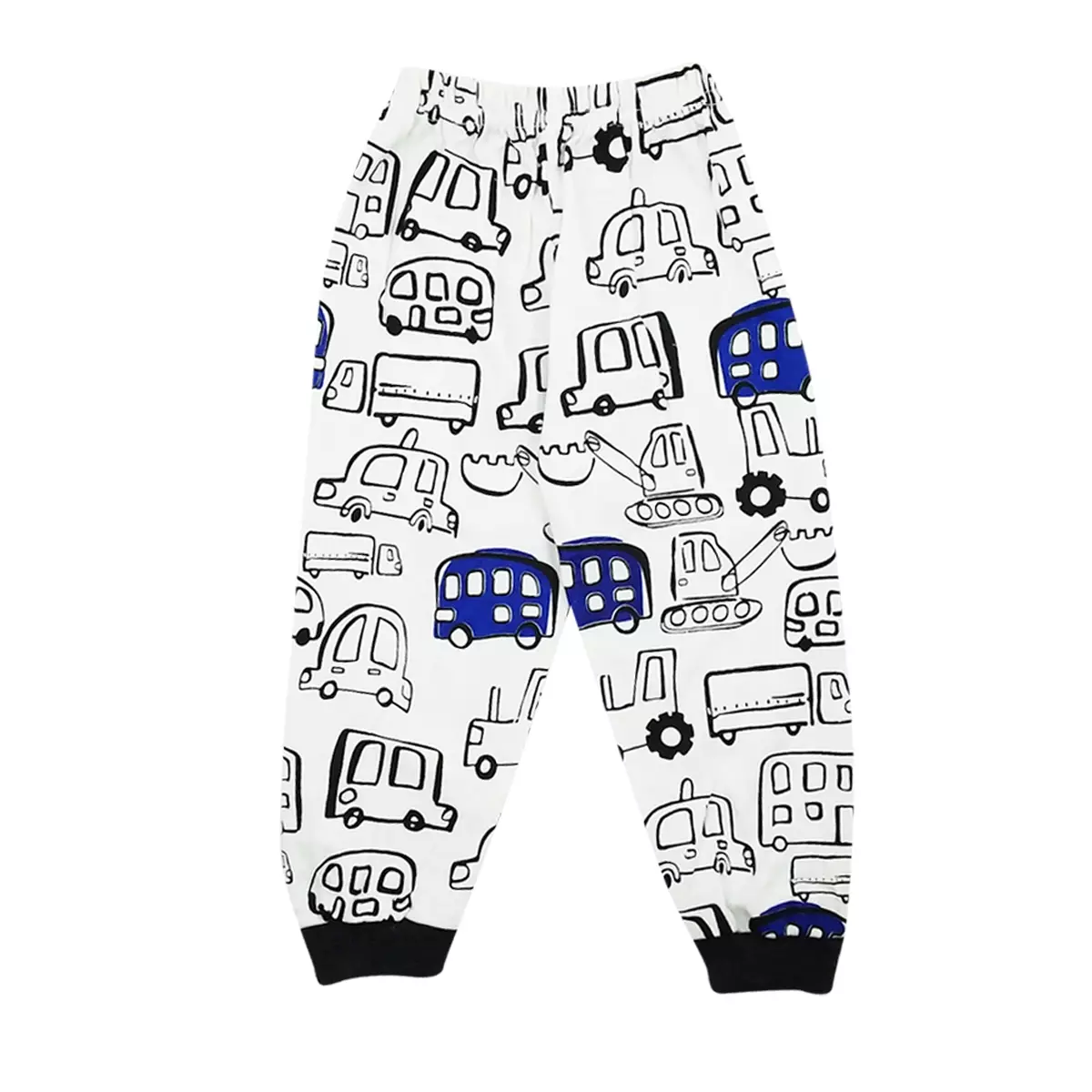 Skabe Setelan Piyama Bayi Anak Laki Laki Bus Printed 3204 Hitam