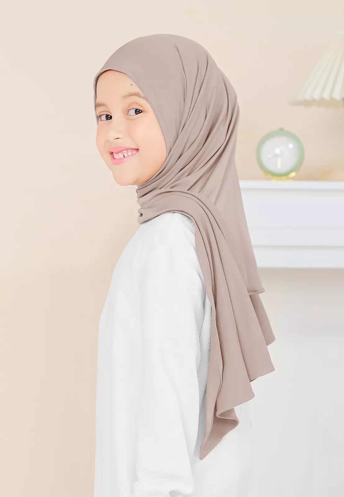 Cotton Bee - Calla Oval Instan | Hijab Pashmina Instan Anak - Summer Sand