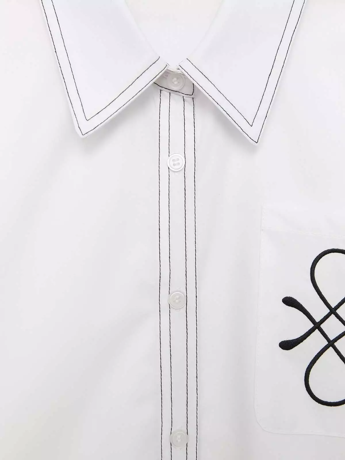 Asymmetric Button-Up Shirt - White