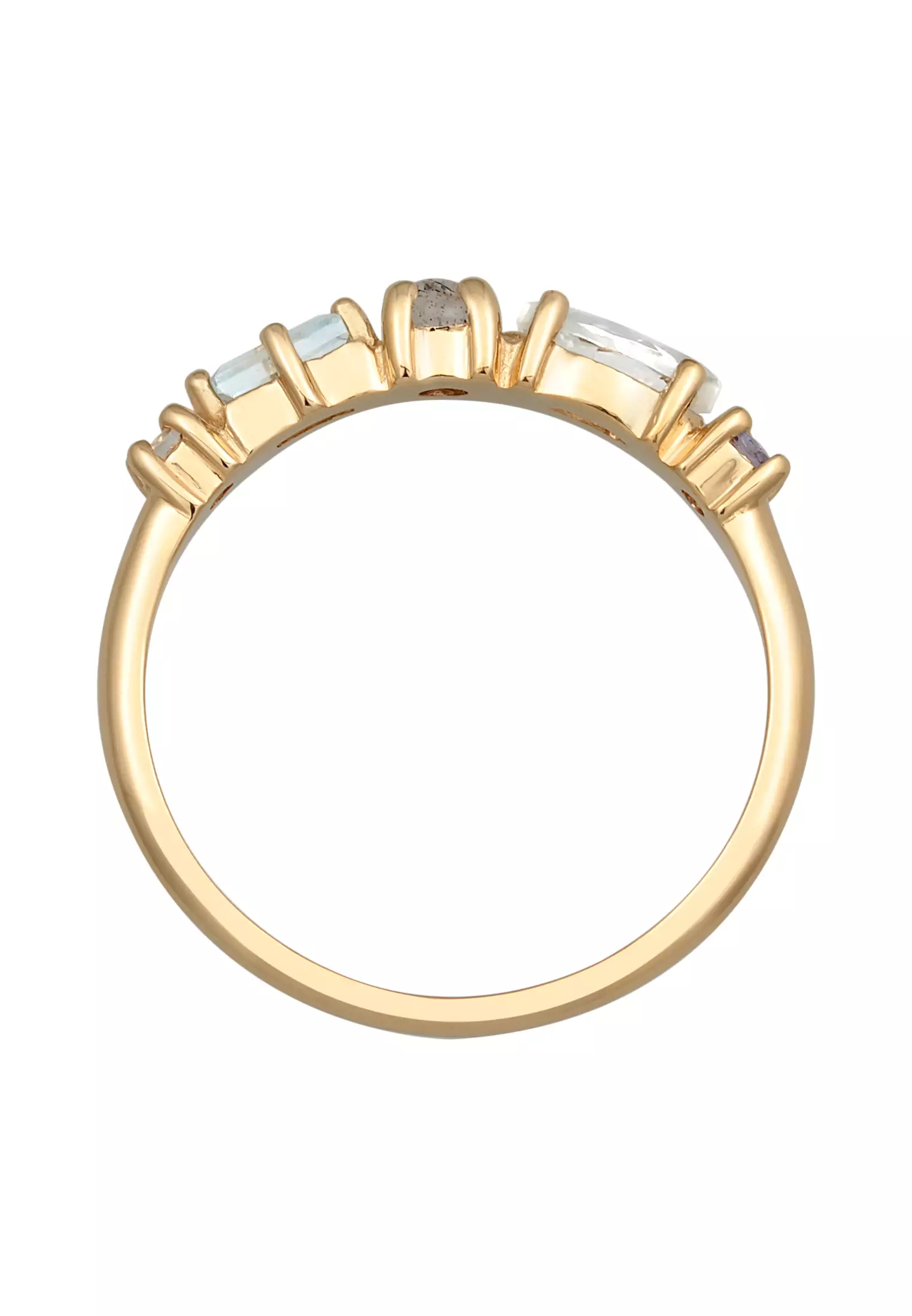 Ring Memoire Classic Topaz, Moonstone And Amethyst Gold Plated