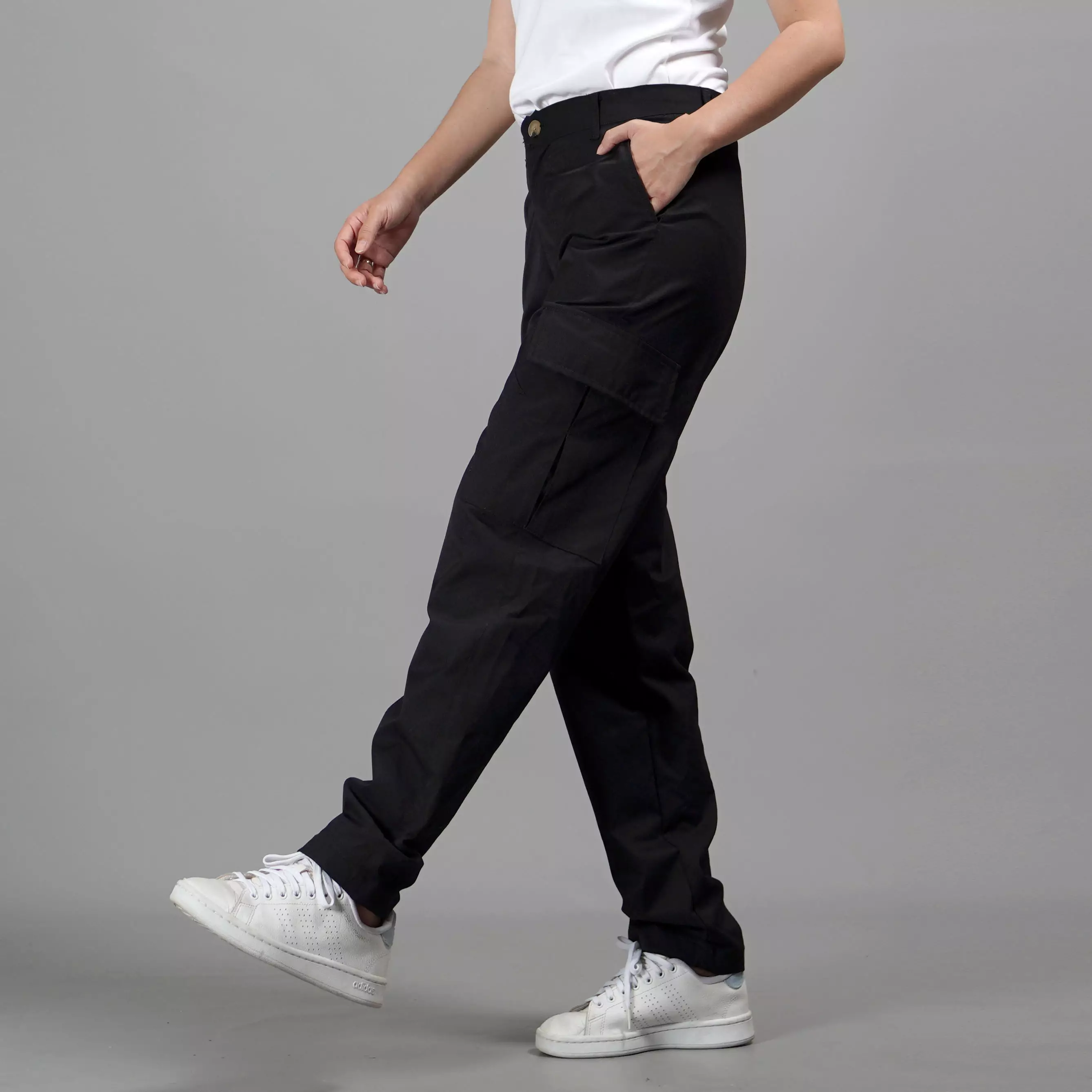 RAYSA Celana Panjang Wanita Celana Cargo Wanita Celana Wanita - Hitam