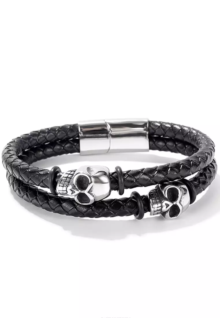 Mens skull discount bracelets stainless steel
