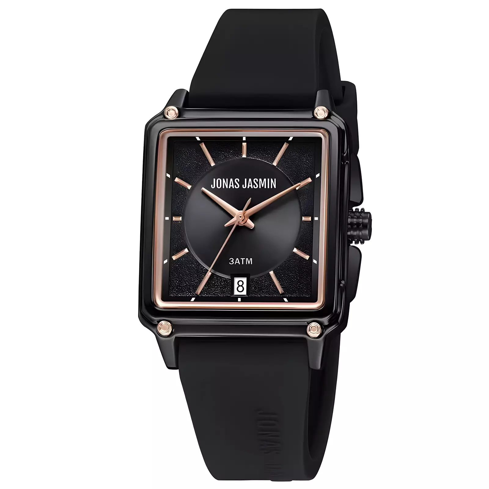 Jonas Jasmin - Jam Tangan Analog Wanita - Black - Rubber Strap - JJ-2292L-BK