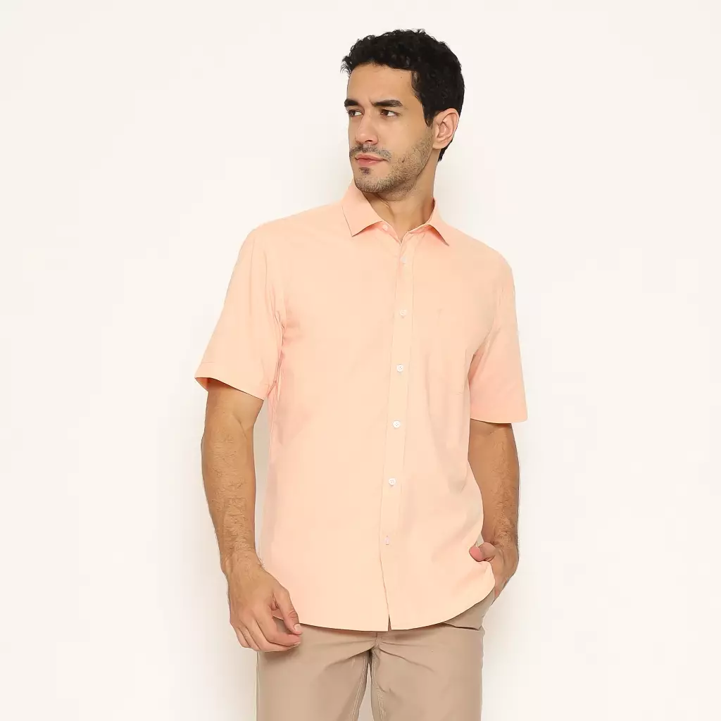 AMK Kemeja Pria Lengan Pendek SHS ITO S/S Peach