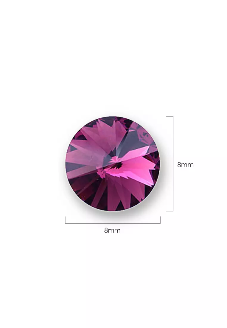 Apex Krystal Studs Embellished with SWAROVSKI® crystals-White Gold/Purple