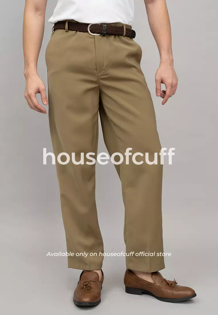 Houseofcuff Celana Panjang Bahan Regular Loose Fit Pants Olive