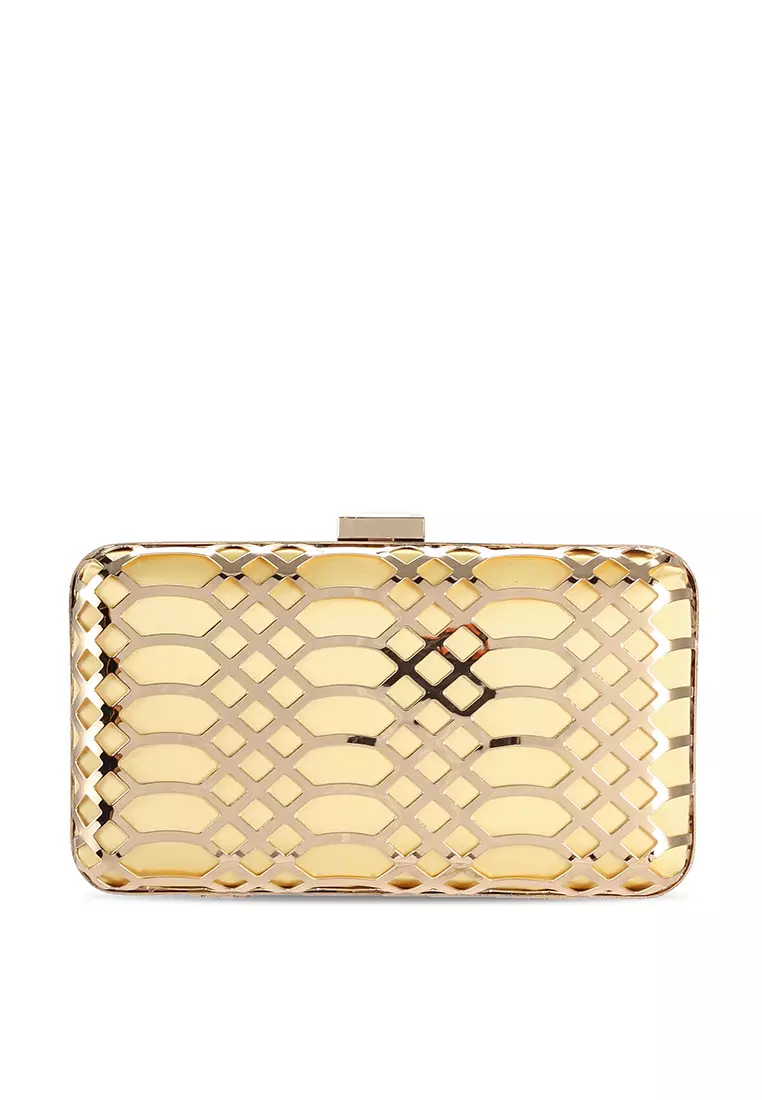Gold snakeskin clutch bag online