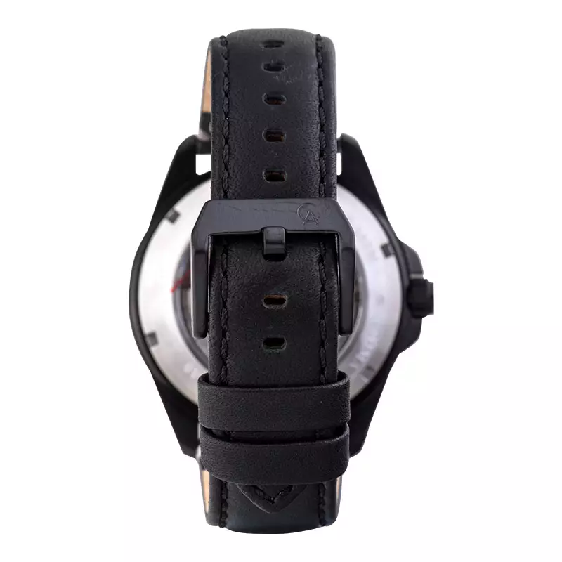 Jam Tangan Pria Alexandre Christie Automatic AC 3045 MA LIPBA Man Black Dial Black Leather Strap