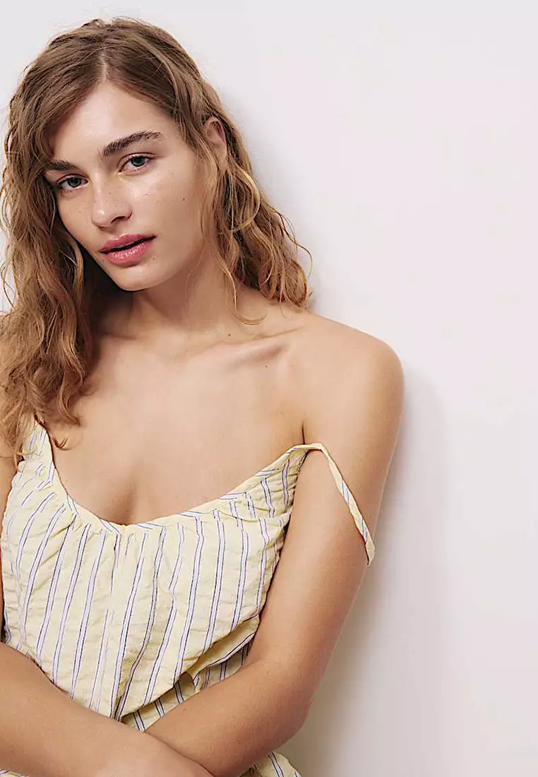 Pure Cotton Seersucker Striped Chemise