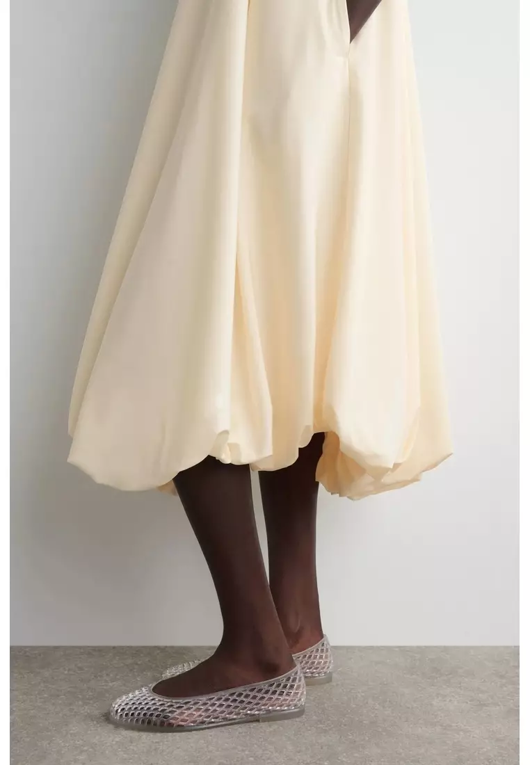 BUBBLE-HEM MIDI DRESS
