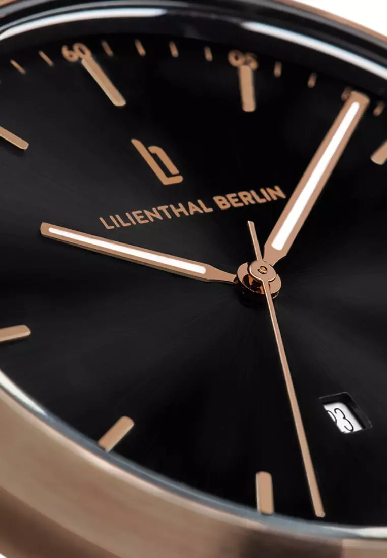 Huxley Bronze Black - Black Leather Strap