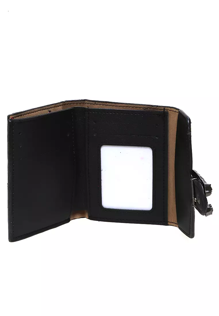 Fecesa Dompet Wanita Mini Wallet Purses Casual Large Storage Material Kulit Leather ORIGINAL - Red