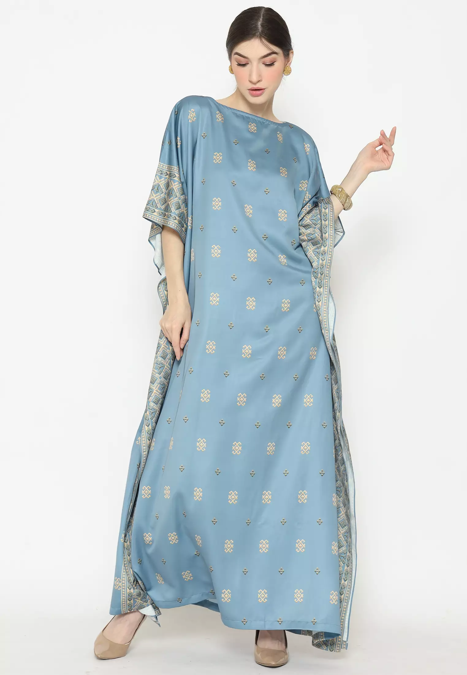 Kanzi Exclusive Short Sleeve Songket Kaftan