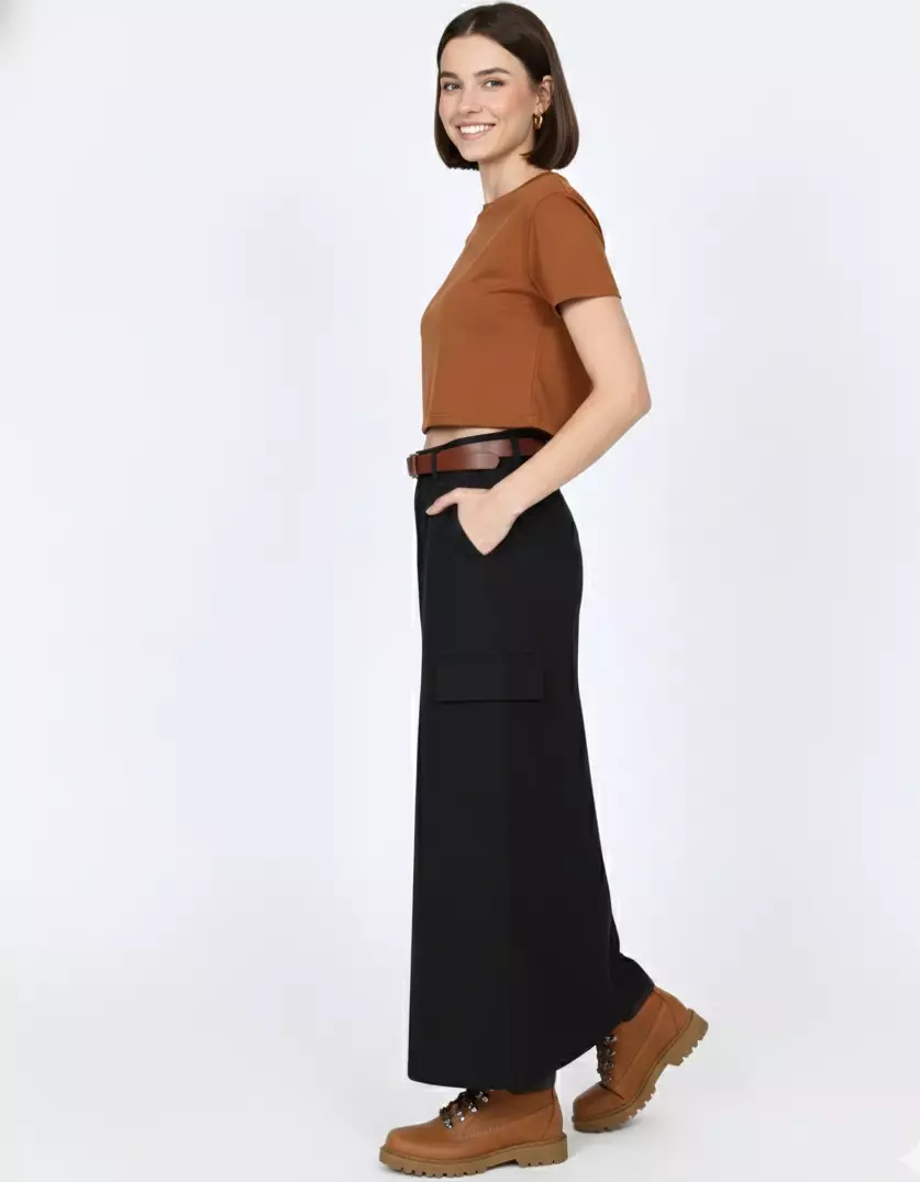 Rok Panjang Katun Wanita Jessica Cargo Skirt