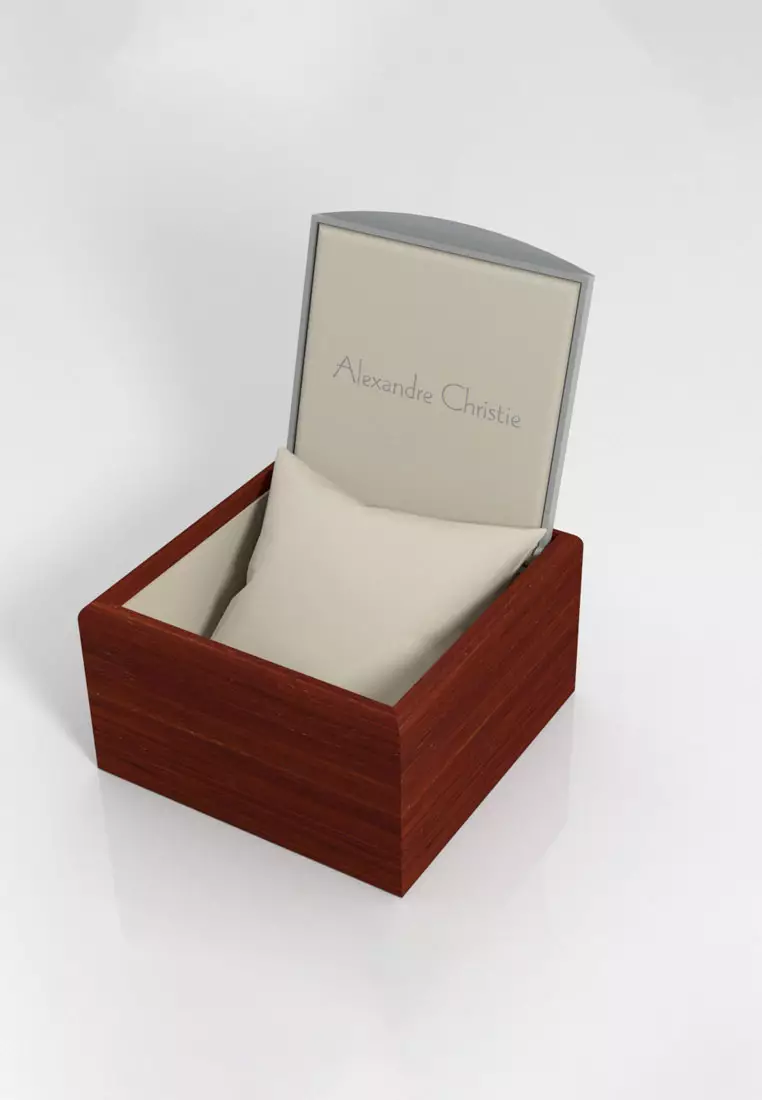 Alexandre Christie Multifunction Boyfriend Band Multifunction Rose Gold Red Dial 36mm - AC2B04BFRRGRE