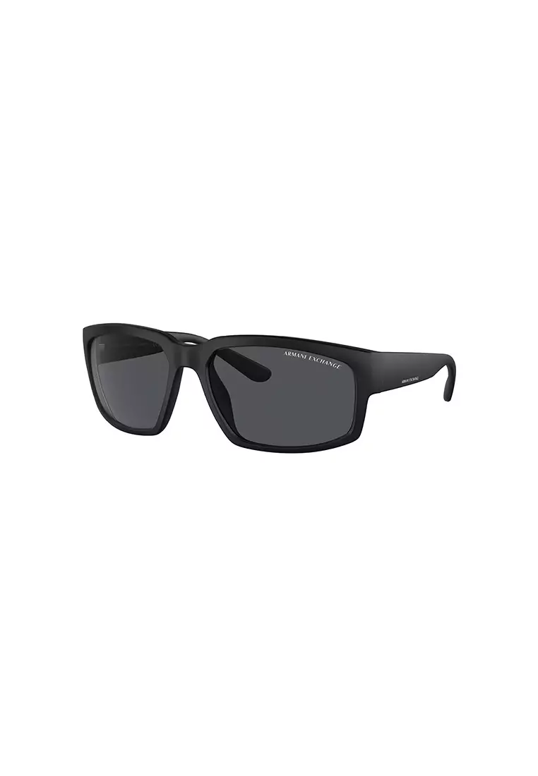 Buy Armani Exchange Men S Rectangle Frame Matte Black Injected Sunglasses Ax Su Tw S