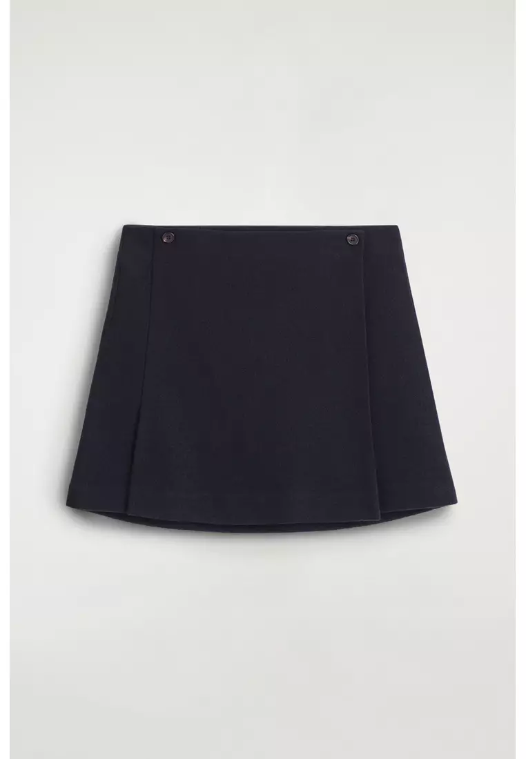 BOILED MERINO WOOL MINI SKIRT