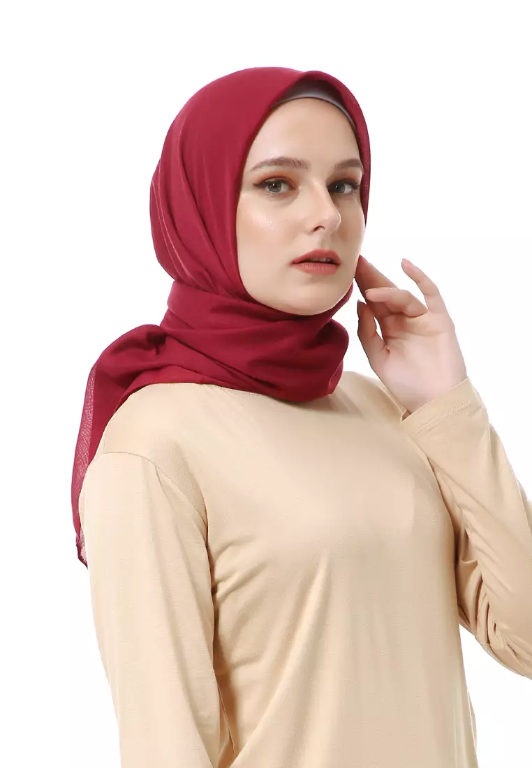 Vierra Jilbab Segiempat Paris Polos Premium Best Style - Maroon