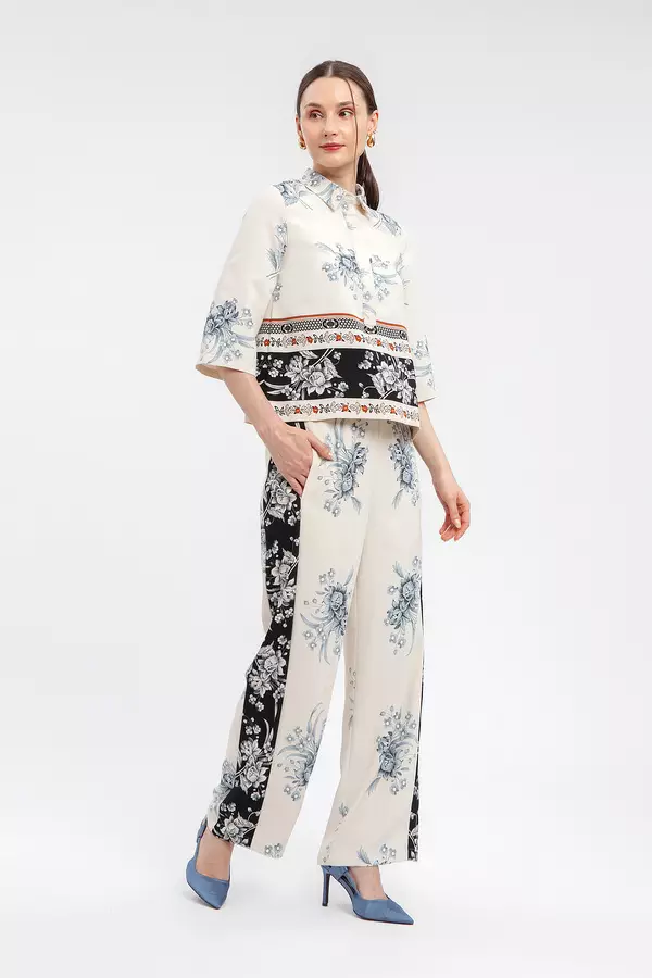 MINIMAL - Hasta - Kulot Motif Bunga - Black Warna Beige