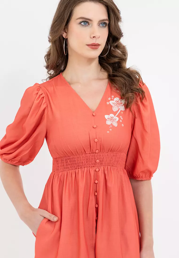 DAKSHA Smocking Wasit Filipiniana Dress