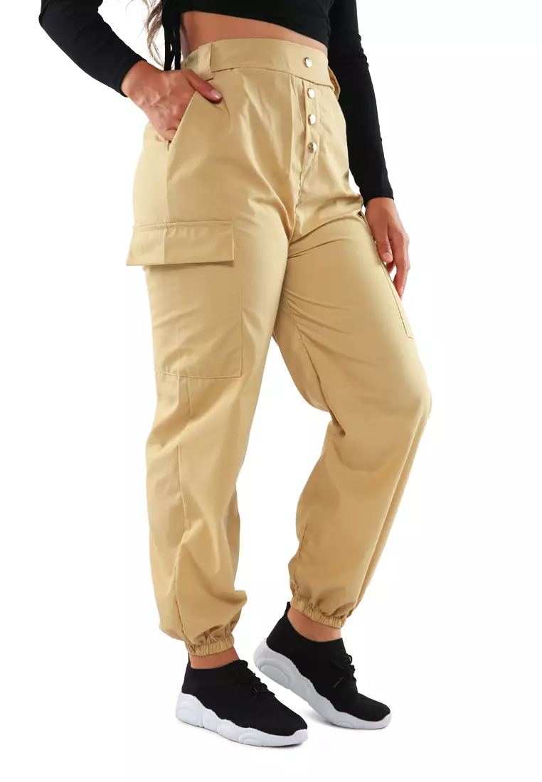 Buy London Rag Style up Cargo Belted Pant in Nude 2024 Online