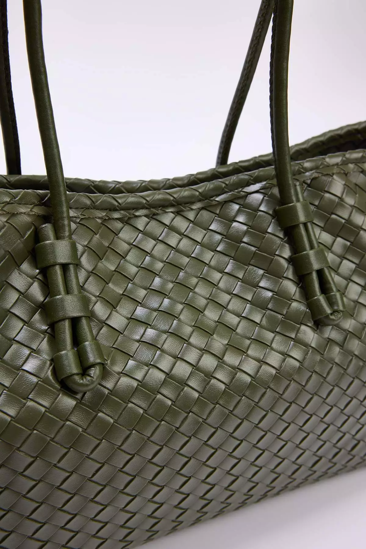 Khaki Knitted Detailed Women'S Midi Shoulder Bag Takss26Oc00025