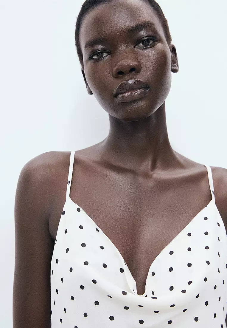 Long Dress With Draped Neckline
